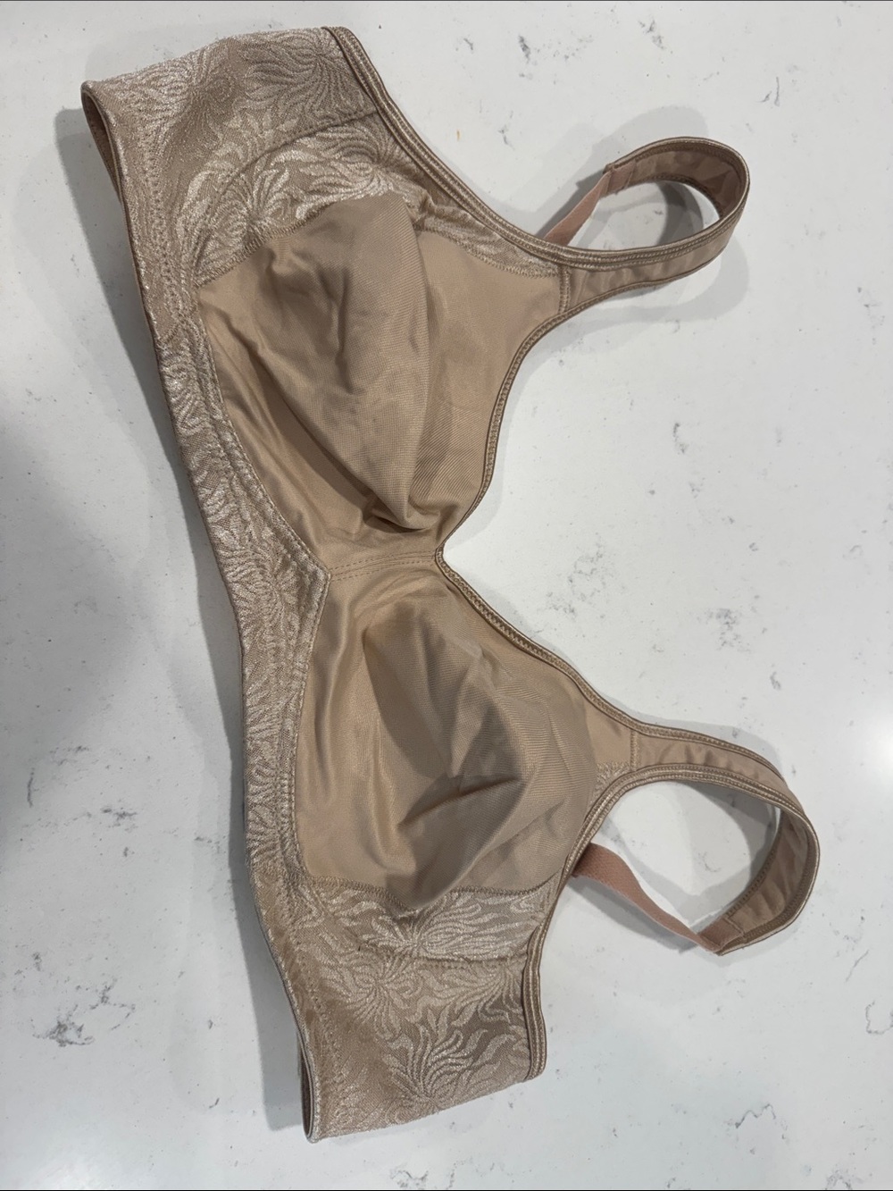 Playtex Beige Full-Coverage Non-Wired Bra with Subtle Lace Detail